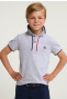 Polo ajusté sportif stretch light grey