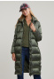 Khaki hooded down coat