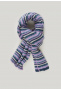 Purple/blue striped ribbed scarf