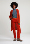 Orange corduroy pants high waist