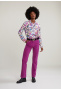 Purple corduroy pants high waist