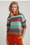 Multi striped crew neck sweater