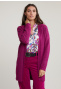 Magenta long V-neck cardigan long sleeves