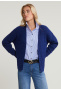 Gilet V laine bleu