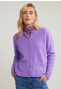 Purple crew neck cardigan applied pockets