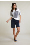 Navy effen stretch bermuda