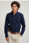 Chemise ajustée coton navy