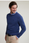 Normal fit basic cotton crew neck sweater aspen blue mix