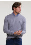 Normal fit basic cotton crew neck sweater inox mix