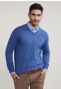 Pull V normal fit coton basique wagon blue mix