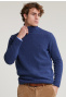 Loose fit wool-cashmere roll neck sweater lt oriental blue mix