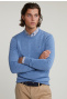 Pull ajusté mérinos col rond alpine blue mix