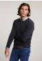 Custom fit merino crew neck sweater charcoal mix