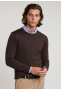 Custom fit merino crew neck sweater espresso martini