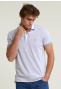 Custom fit silky cotton polo polo grey mix