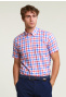 Custom fit checked shirt short sleeves multi