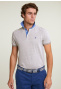 Custom fit cotton-linen polo old wood mix