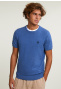 Slim fit cotton crew neck sweater short sleeves lake mix