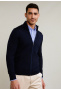 Custom fit basic merino cardigan navy