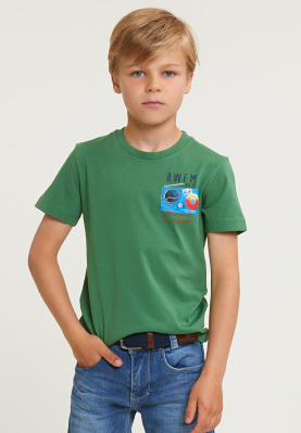 Normal fit basic T-shirt short sleeves belize green