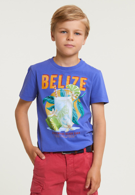 Normal fit basic T-shirt short sleeves reef blue