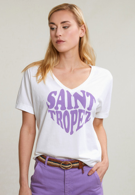Off white/purple fantasy T-shirt short sleeves