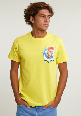 Normal fit basic T-shirt korte mouwen lemonade