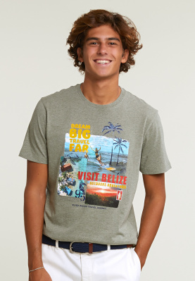 T-shirt taille normale basique manches courtes safari mix