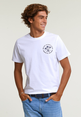 T-shirt taille normale basique manches courtes blanc