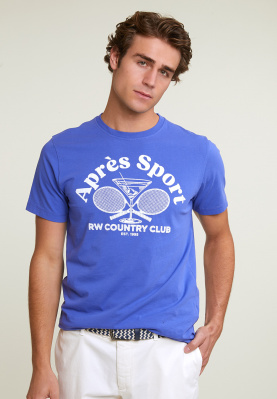 T-shirt taille normale basique manches courtes reef blue