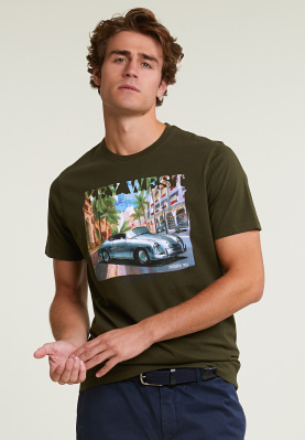 Normal fit basic T-shirt short sleeves forest mix