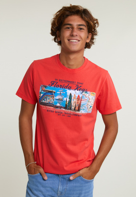 Normal fit basic T-shirt short sleeves cornell red