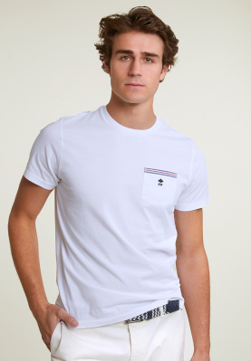 Custom fit fancy T-shirt chest pocket white