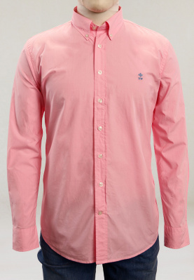Custom fit poplin shirt flamingo
