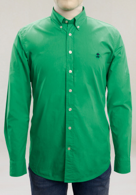 Custom fit poplin shirt jungle green