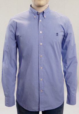 Custom fit poplin shirt lt caribbean blue