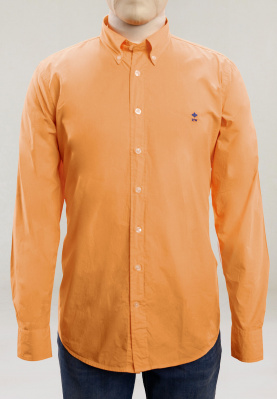 Custom fit poplin shirt peach