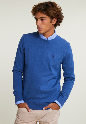 Normal fit basic cotton crew neck pullover hamptons mix