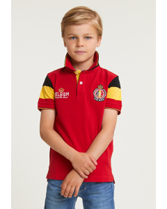 Tight fit driekleurige sportieve polo unisex rood