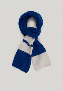 Blauw/écru basic sjaal